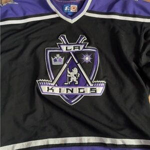STARTER LA Kings Black Purple Hockey Jersey vintage